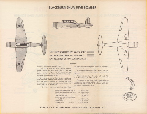 Коробка AirLines 7901 Blackburn Skua, 1964, 1964